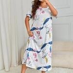 Moonlit Bloom Printed Long Nighty for Girls