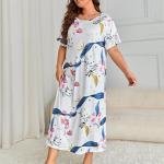 Moonlit Bloom Printed Long Nighty for Girls