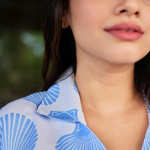 Ocean Breeze Blue Ladies Thermal Pyjamas