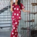 Berry Bliss Polka Dot Linen Pajamas Women