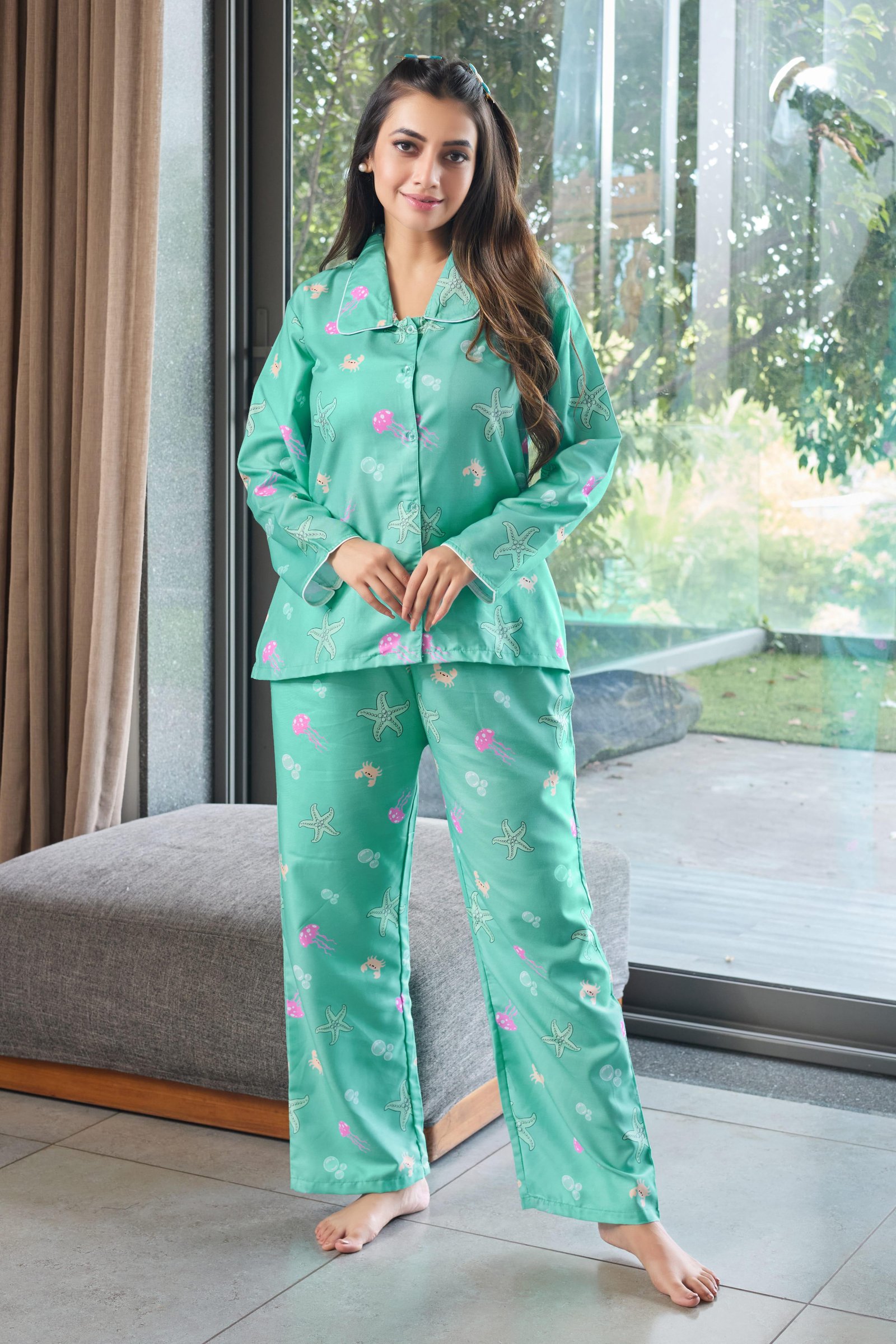Sea Breeze Mint Green Lounge Pyjamas