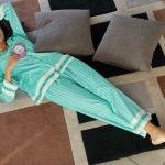 Lazy Club Mint Green Striped Organic Cotton Pajama