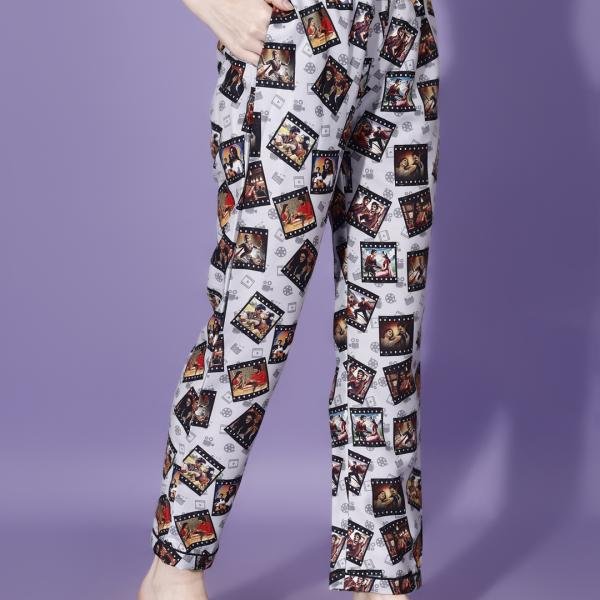 Retro Reel Printed Woolen Pajama Set