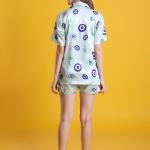 Mint Green Womens Shortie Pajamas Set
