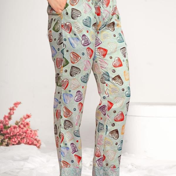 Collar Top with Full Sleeves Women Pyjama Set