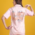 Blush Pink Womens Shorty Pajamas Cotton Set