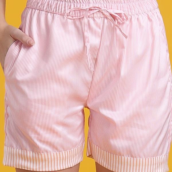 Blush Pink Womens Shorty Pajamas Cotton Set