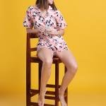 Pink Panda Print Womens Pyjama Shorts Set