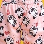 Pink Panda Print Womens Pyjama Shorts Set