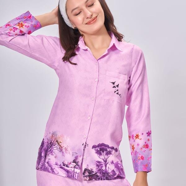 Soft Pink Floral Print Zara Pajama Set